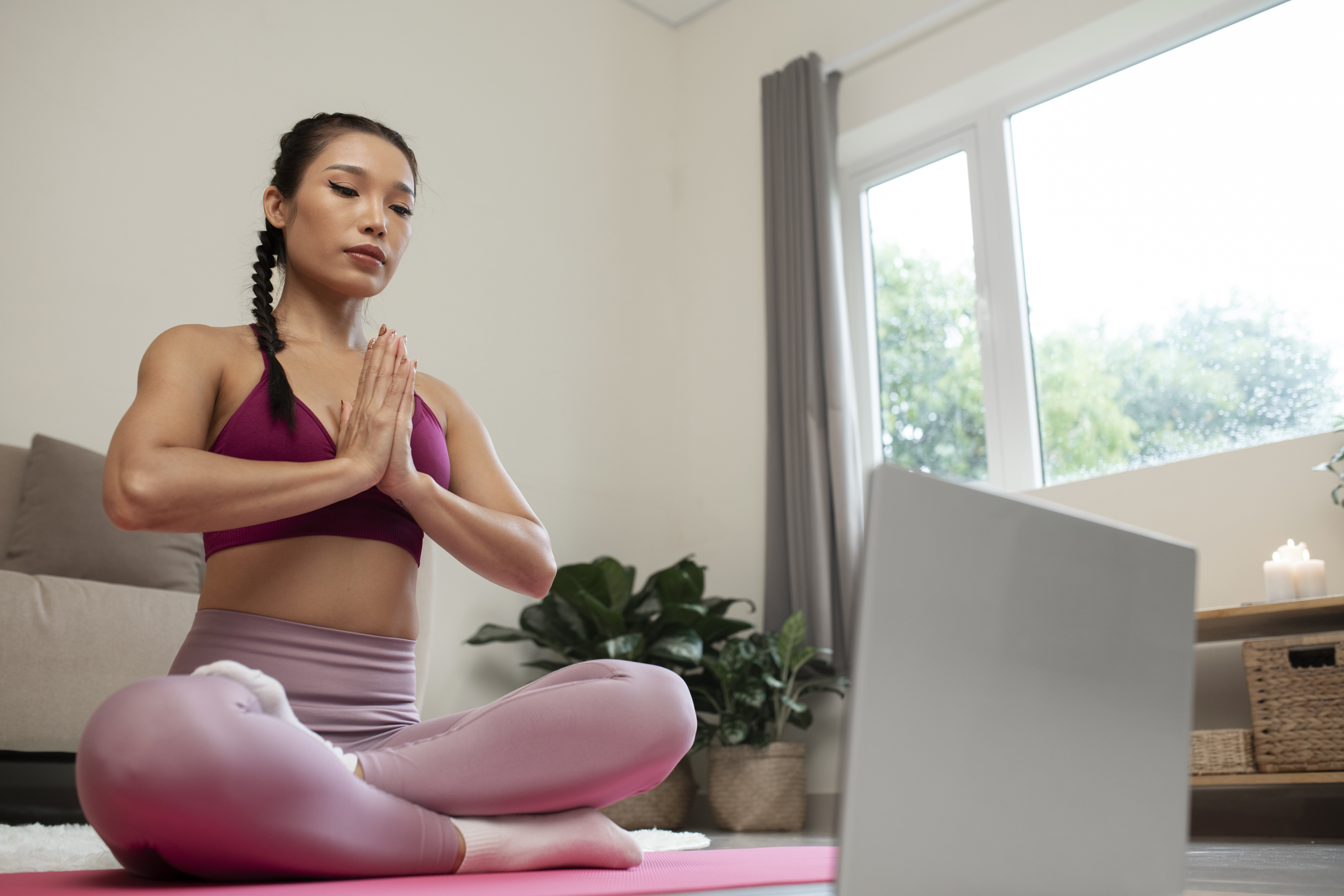 Yoga class in session